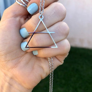Air element necklace, alchemy necklace, element necklace, occult necklace, minimalist necklace