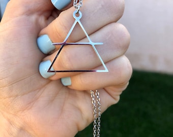 Air element necklace, alchemy necklace, element necklace, occult necklace, minimalist necklace
