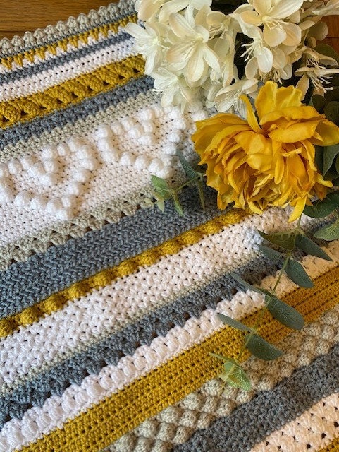 Crochet baby blanket pattern,’Baby Love’ baby stroller and cot blanke…