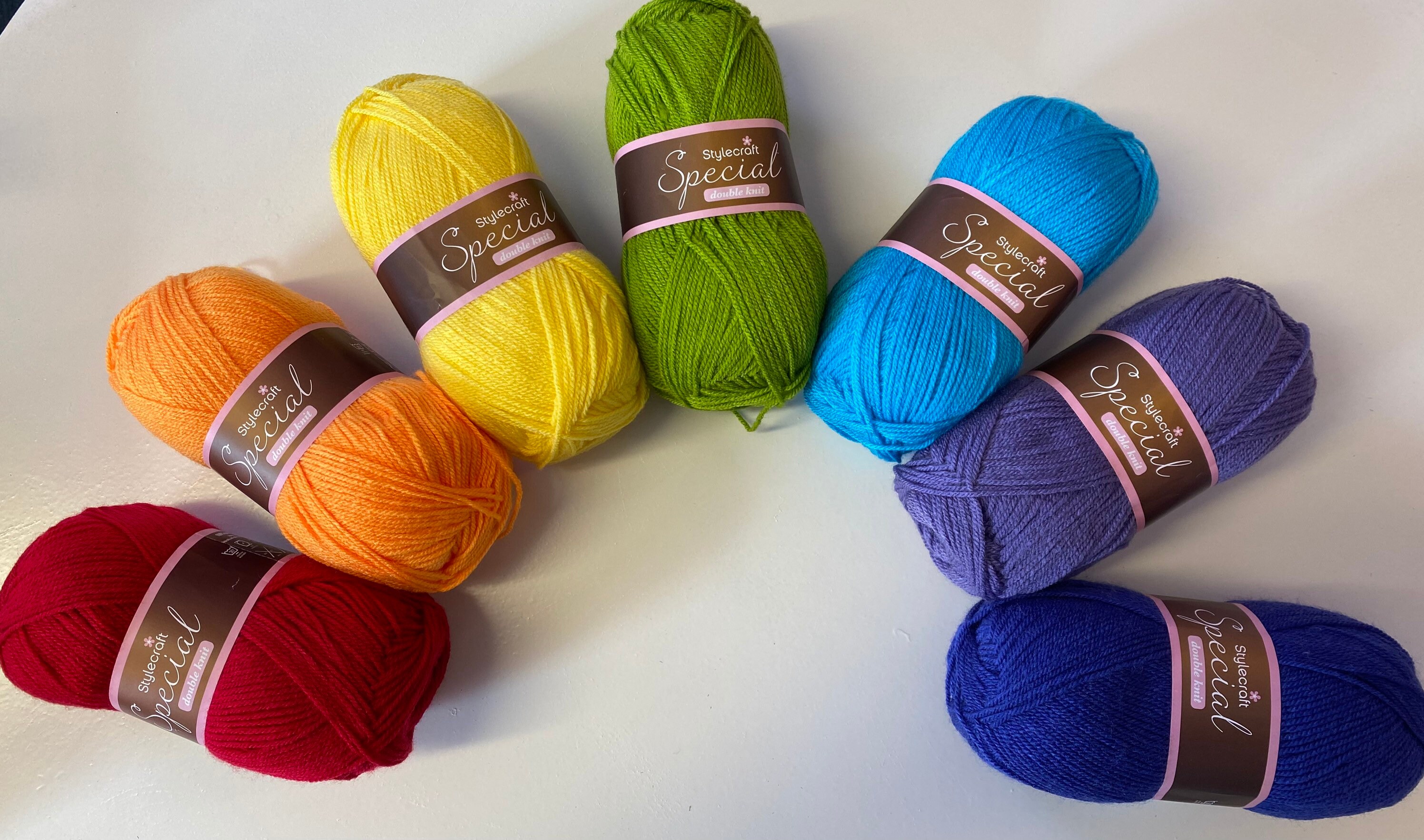 WOOL Knitting Yarn HUGE 20 ball bundle BRIGHT Rainbow mix of colours SALE DK