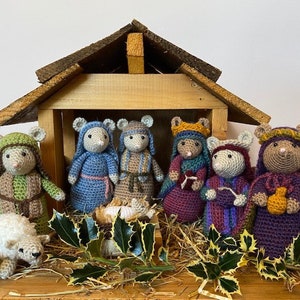 Mousetivity, Nativity crochet pattern PDF, crochet mice, Christmas crochet pattern
