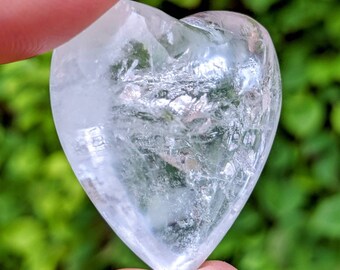 Clear Quartz Heart Shaped Palm Stone / AAA Quality / Master Healer Crystal / Chakra Stone / Meditation Stone