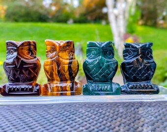 Crystal Owl Carving / High Quality Statue / Polished Owl Figurine / Healing Crystal Energy / Natural Stone