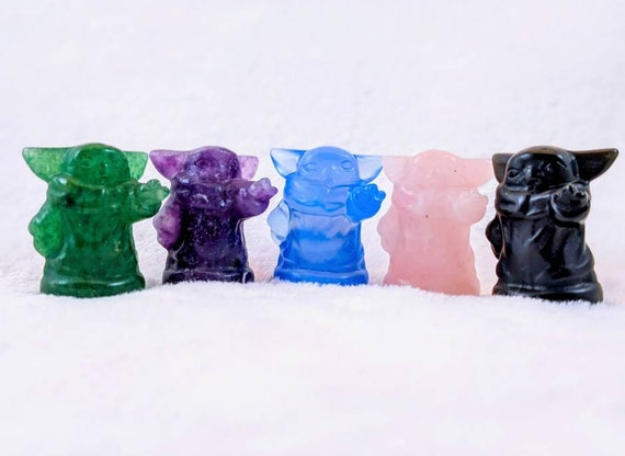Mini Yoda Carving / Natural Polished Stone / Crystal "Force" Energy / A Perfect Gift For Any Star Wars Lover! / Ethically Sourced