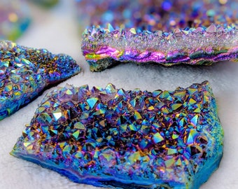 Aura Amethyst Cluster / Rainbow / High Quality Aura Specimen / Healing Crystal Energy / Chakra Stone / Natural Aura Amethyst