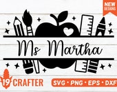 Teacher Split Name SVG / Teacher Split Monogram SVG / Teacher Day Gift SVG /  Teacher Appreciation Svg / Teacher Life Svg / Cricut File.