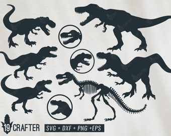 May include: A set of ten black silhouette dinosaur illustrations. The dinosaurs are in various poses, including walking, running, and roaring. The illustrations are perfect for use in crafting projects, scrapbooking, or digital design.