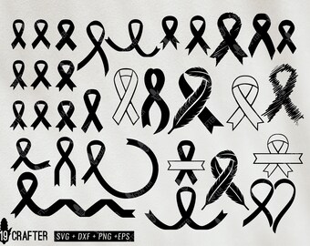 awareness ribbon svg, awareness feather ribbon svg, assorted awareness ribbon tie silhouette eps dxf cut file for cricut design space