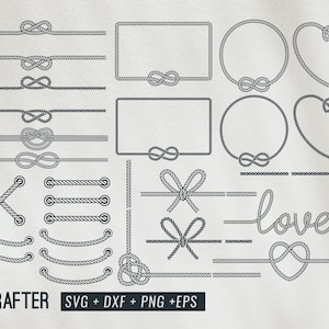 touw frame svg bundel, touw kant, touw knoop, touw steek, touw frame kant knoop clipart vector svg png dxf eps cricut bestand, silhouet cameo