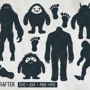 yeti bigfoot svg bundle, cute yeti bigffot svg bundle, giant yeti bigfoot, yeti bigfoot svg png dxf eps file for cricut, cameo silhouette