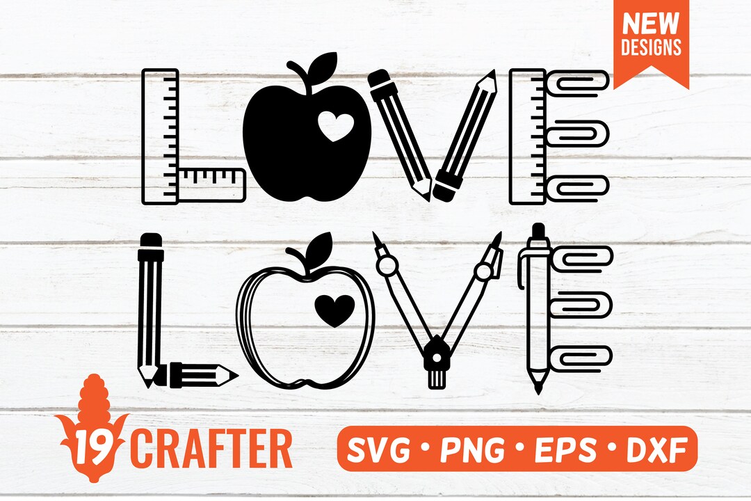 Teacher SVG / Love Teacher SVG / Cut File / Cricut / Silhouette ...