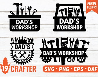 Dad's workshop SVG bundle. Dad's workshop tools svg. Dad life svg. Dad's workshop sign board svg. File for cricut & silhouette. Father day.