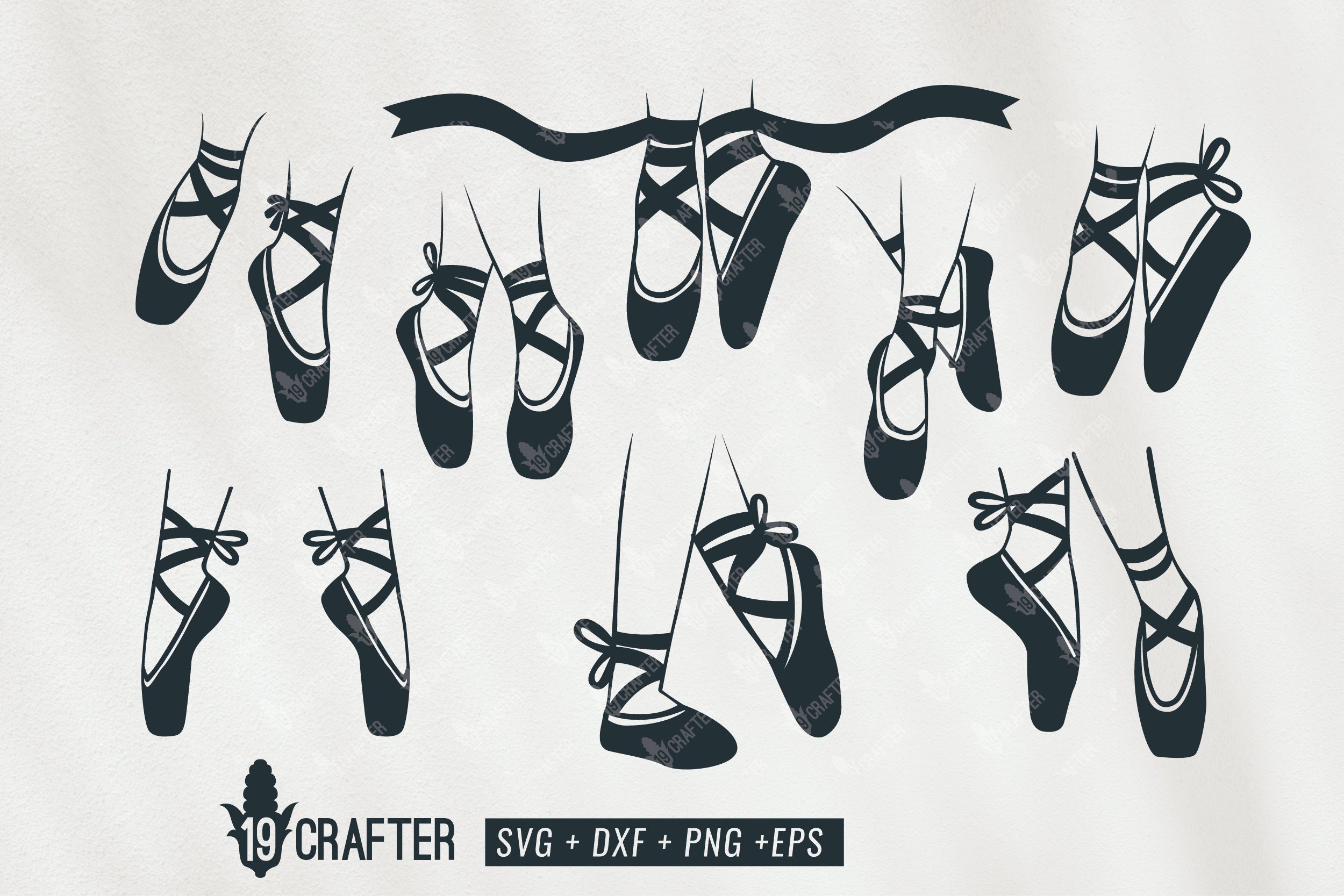 Ballet Shoes Svg Bundle Ballerina Shoe Feet Ballerina Svg Ballet Feet Step Svg Vector Svg Eps Png Dxf File for Cricut Silhouette Cameo Etsy