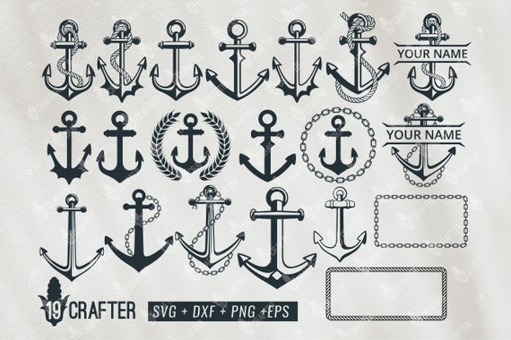 Download Anchor Svg Bundle Anchor Ship Anchor Split Name Rope Chain Etsy