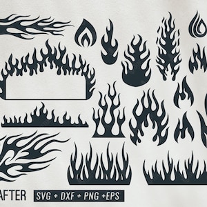 fire flame svg bundle, fiery flame svg clipart, fire tribal svg, fire flame frame name svg png dxf eps file for cricut, cameo silhouette