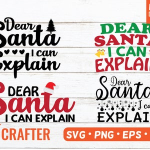 Beste Kerstman, ik kan de SVG-bundel uitleggen. Eps, png, bestand knippen voor cricut & silhouet. Ideaal voor kerstoverhemden, sublimatie, rond en decor.