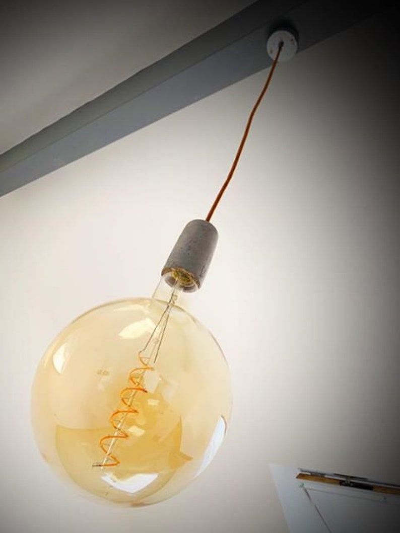 Conduit Box Pendant Light With Concrete E27 Lampholder and Etsy