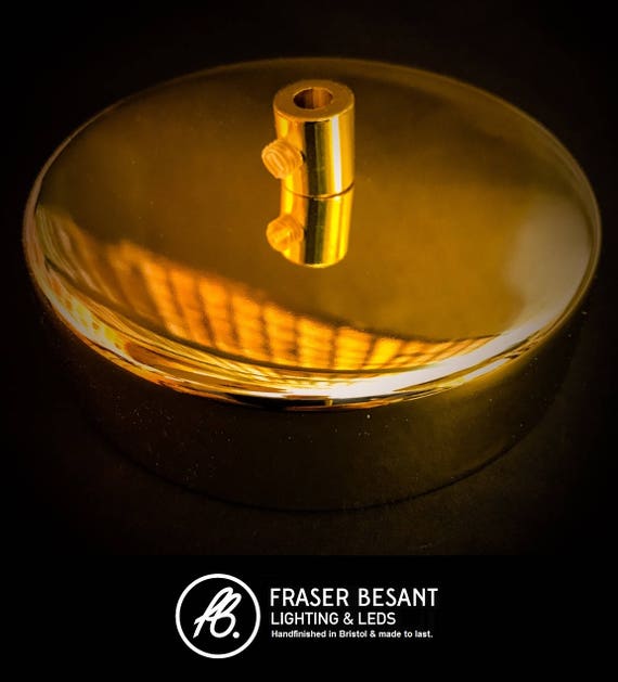 Polished Brass Ceiling Rose With Brass Cord Grip