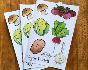 Veggie Friends Kisscut Vinyl Sticker Sheet Decal