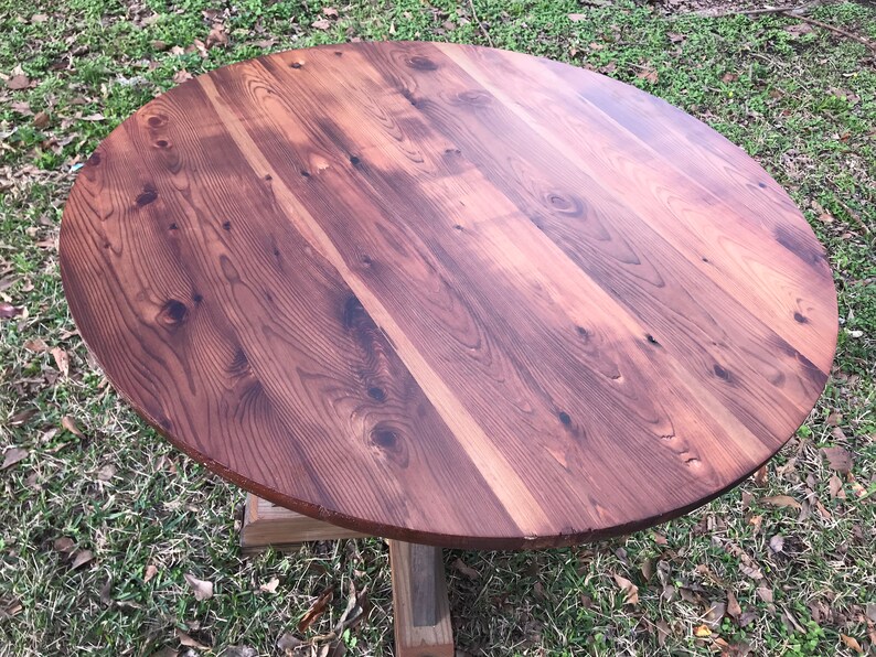 Rustic Reclaimed Handmade ROUND Wood Table Top MULTI SIZE Bar Etsy
