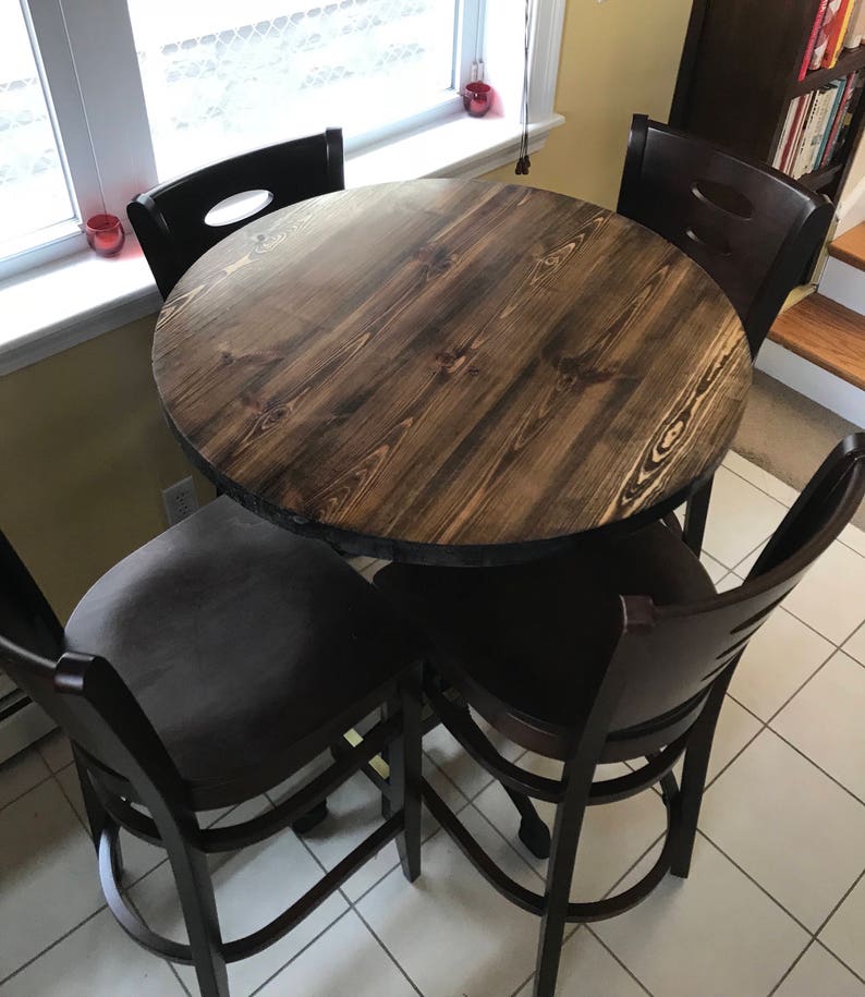 Rustic Reclaimed Handmade WOOD Round Table Top Bar Restaurant Etsy