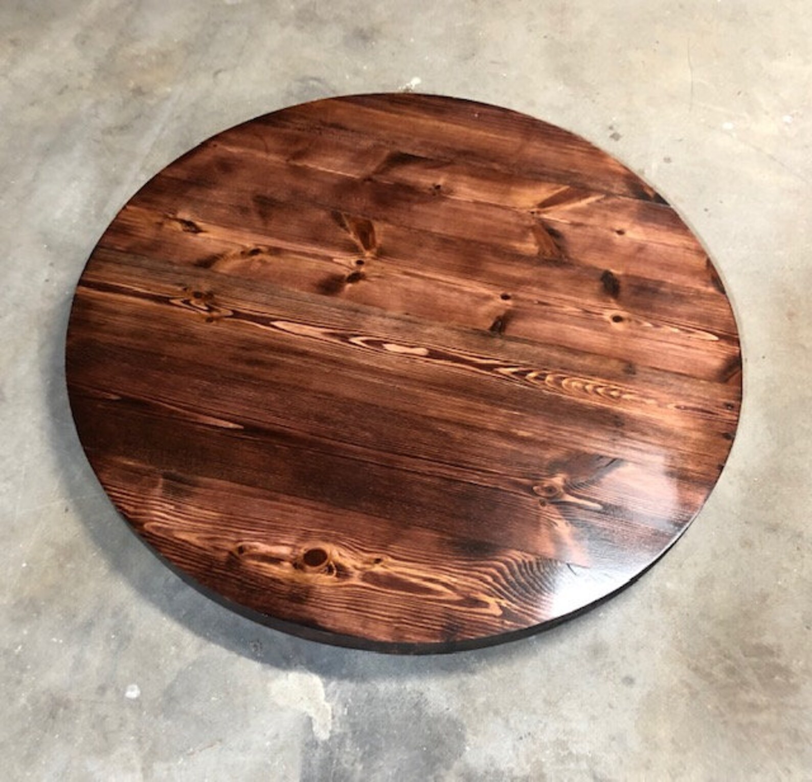 Rustic Handmade ROUND Wood Table Top MULTI SIZE Reclaimed Bar Etsy