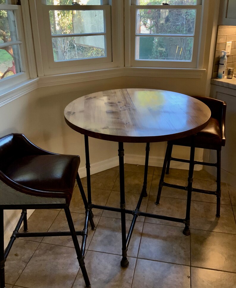 Rustic Reclaimed Handmade ROUND Wood Table Top MULTI SIZE Bar Etsy