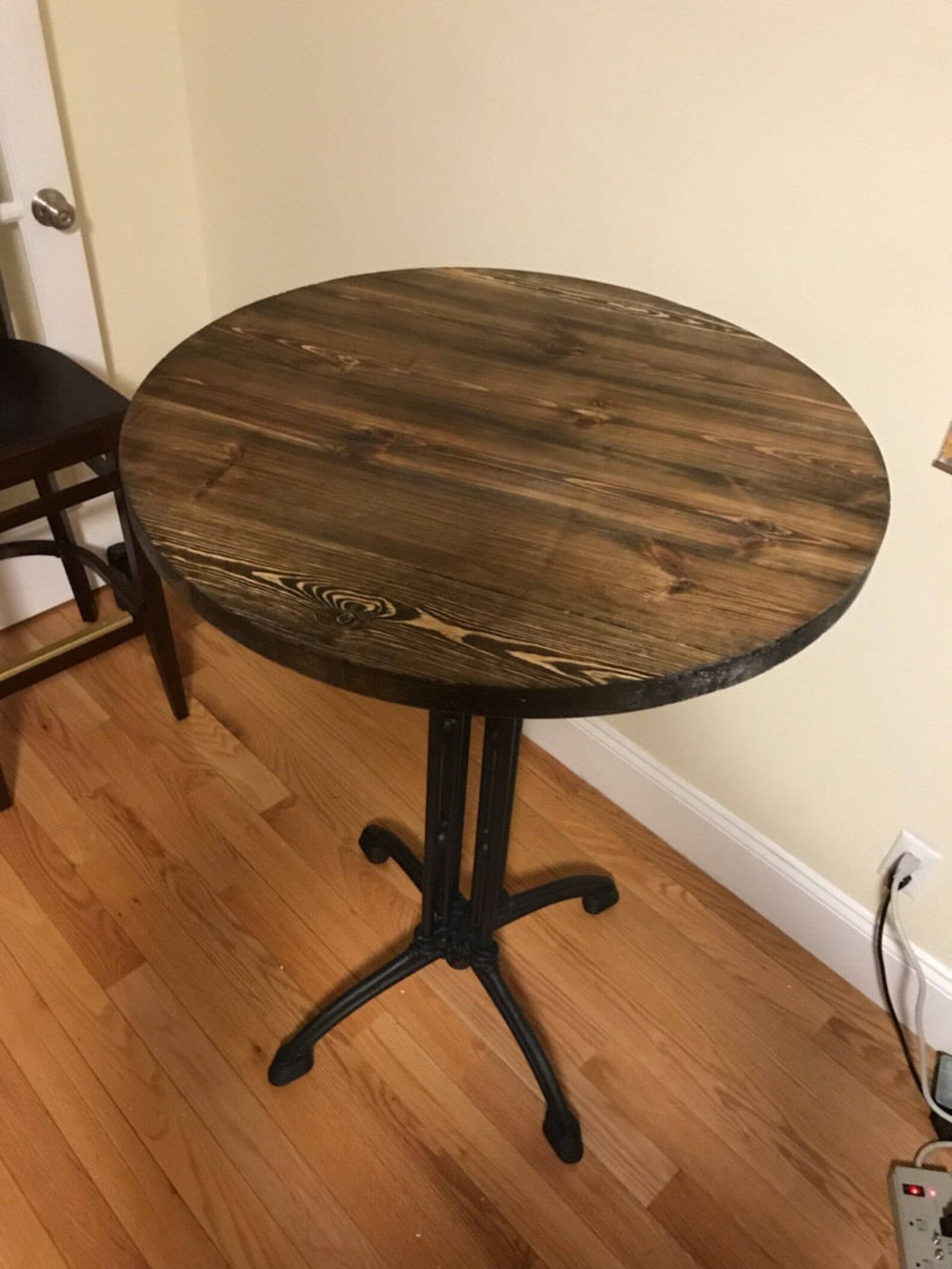 Rustic Reclaimed Handmade WOOD Round Table Top Bar Restaurant Etsy