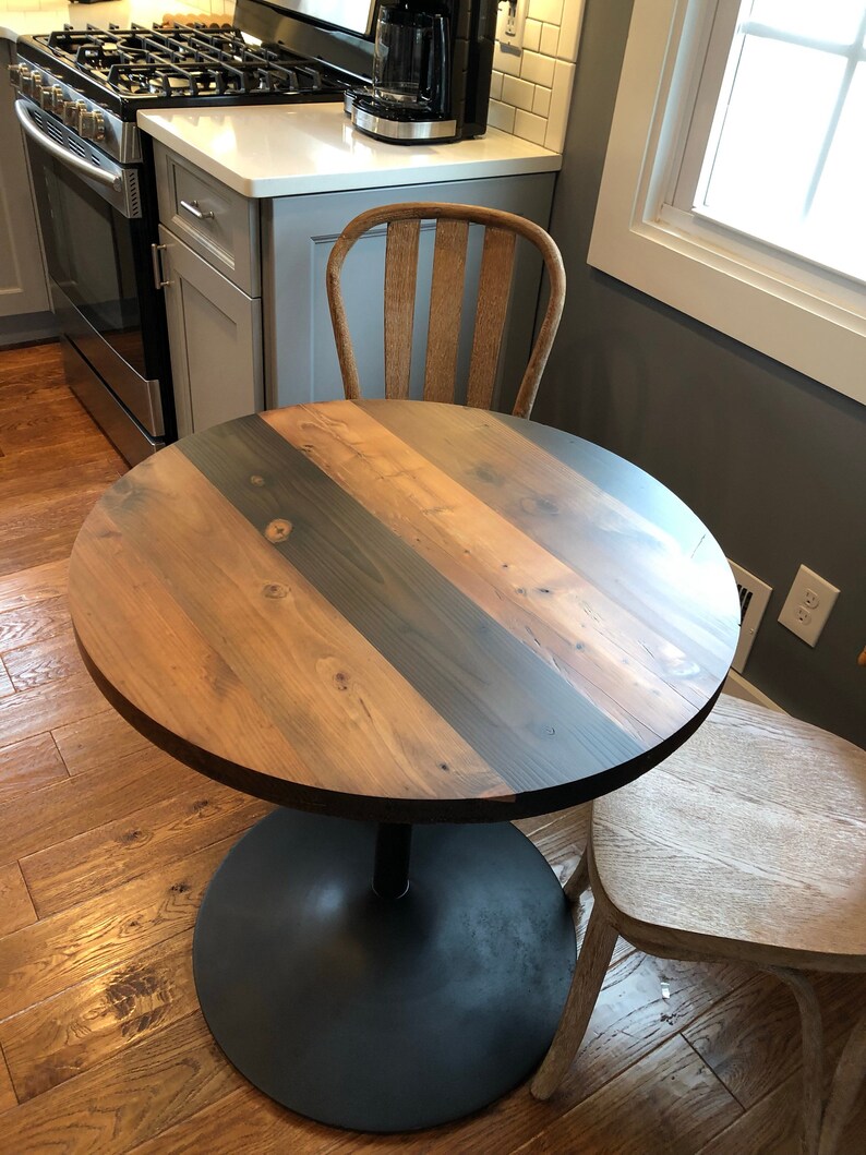 Rustic Reclaimed Handmade ROUND Wood Table Top MULTI SIZE Bar Etsy