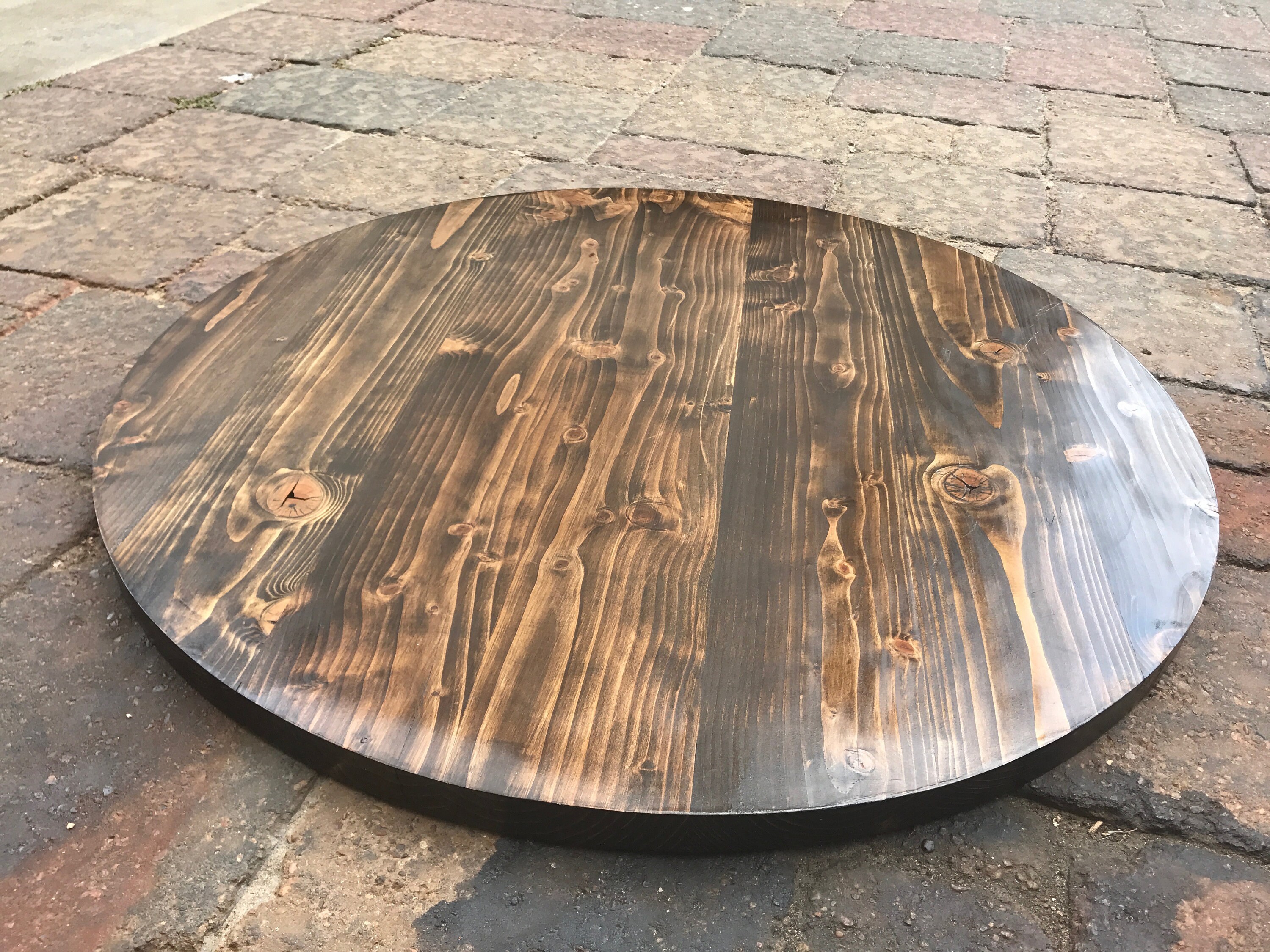Rustic Reclaimed Handmade WOOD Round Table Top Bar Restaurant Etsy