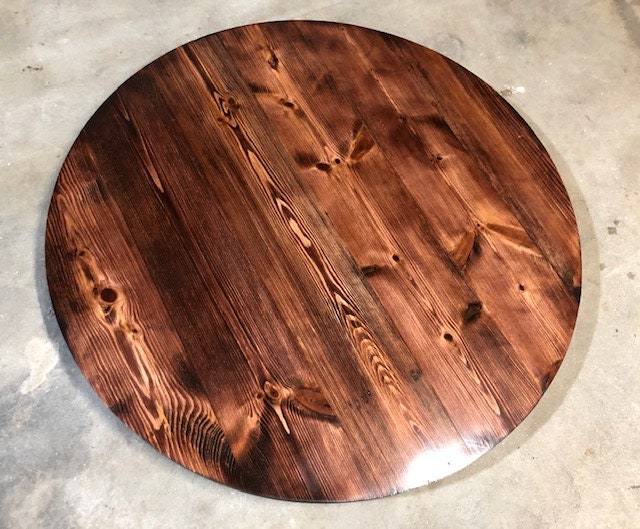 Rustic Handmade ROUND Wood Table Top MULTI SIZE Reclaimed Bar Etsy