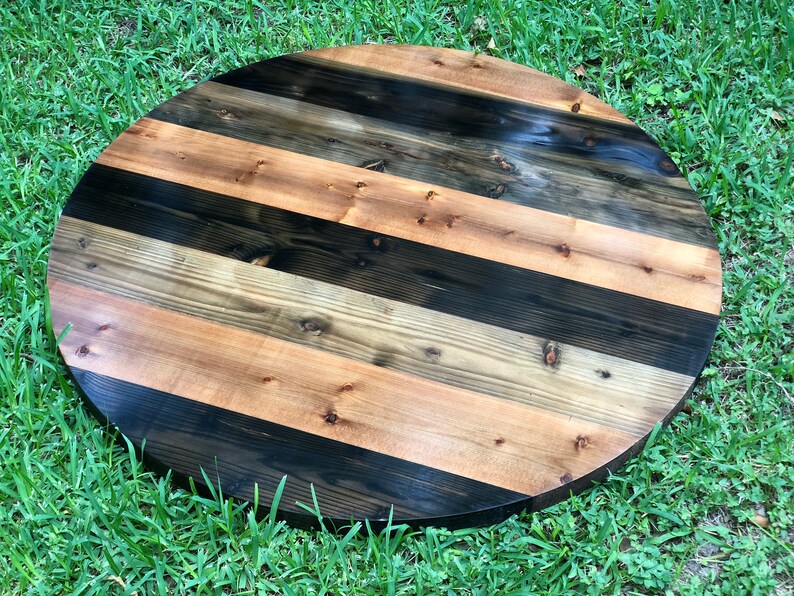 Rustic Reclaimed Handmade ROUND Wood Table Top MULTI SIZE Bar Etsy