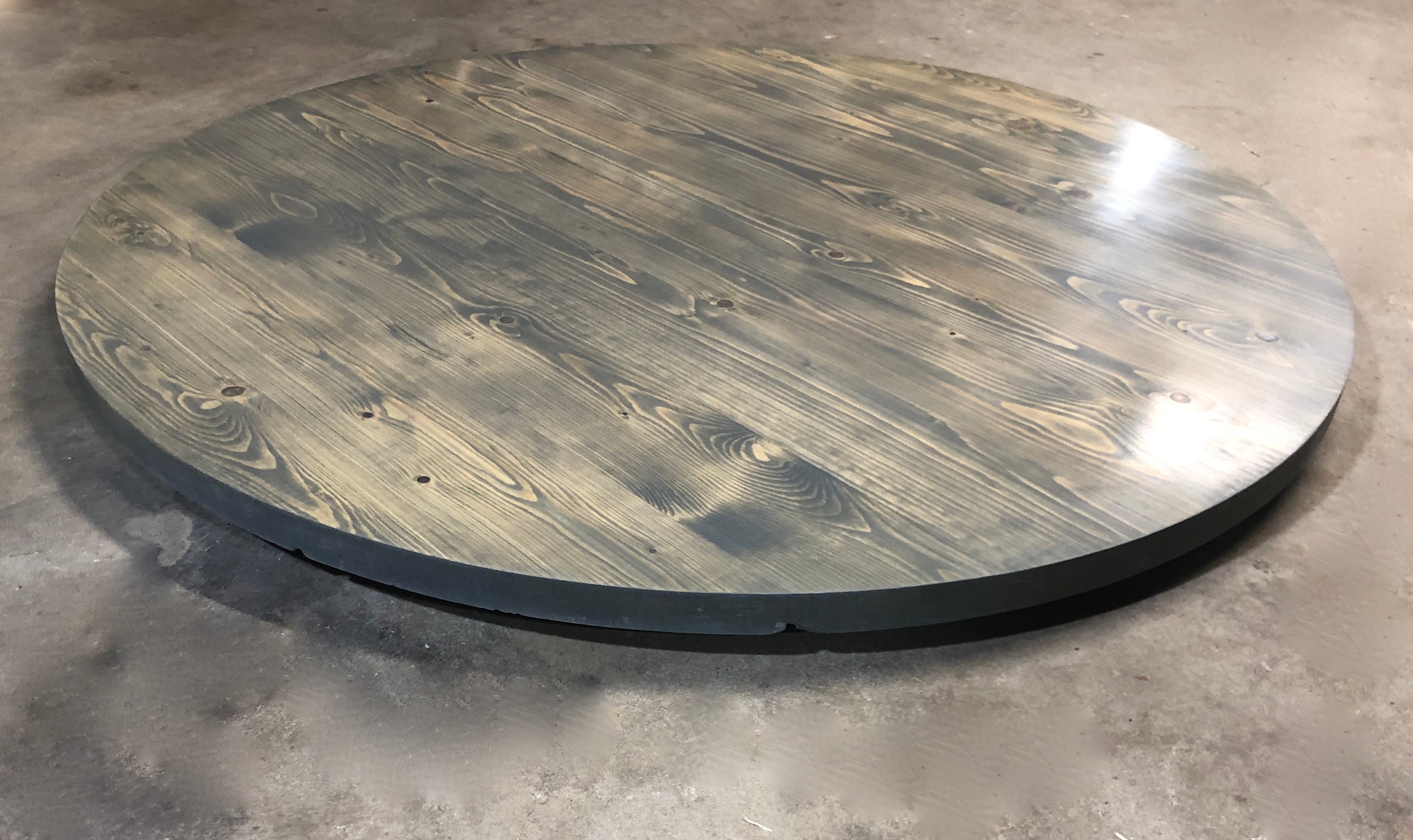 Rustic Handmade ROUND Wood Table Top MULTI SIZE Reclaimed Bar Etsy