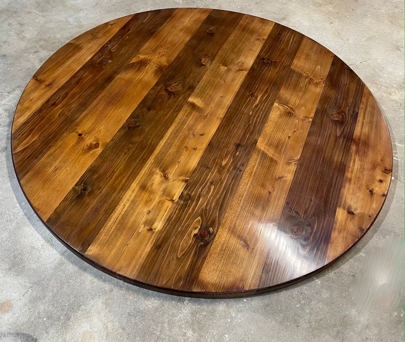 Rustic Reclaimed Handmade ROUND Wood Table Top MULTI SIZE Bar Etsy