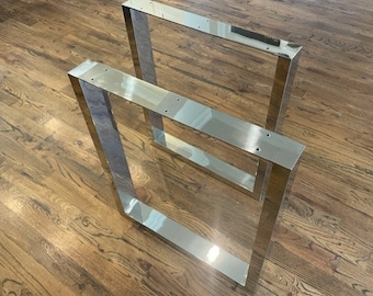 28 Inch Modern Polished 304 Stainless Steel U Shape Furniture Legs Dining Table End Table Night Table DIY Made Easy FAST SHIPPING Set of 2