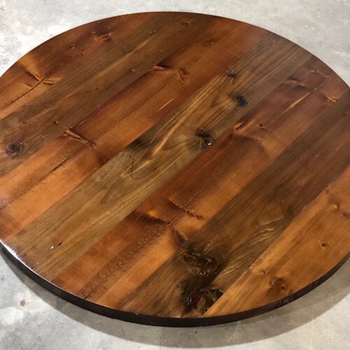Rustic Handmade ROUND Wood Table Top MULTI SIZE Reclaimed Bar Etsy