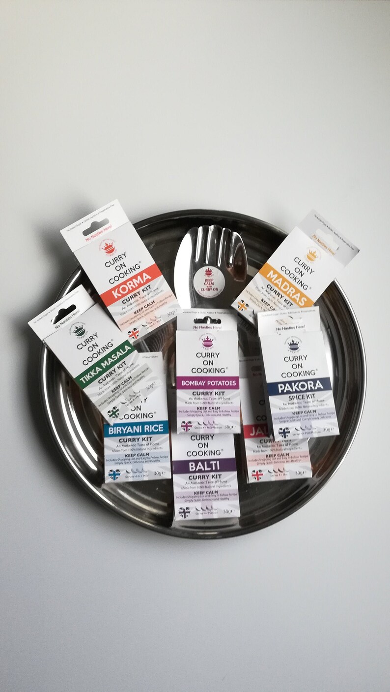 Curry Lovers Hamper 8 Curry Kits Rice Spoon and Serving Tray Etsy UK