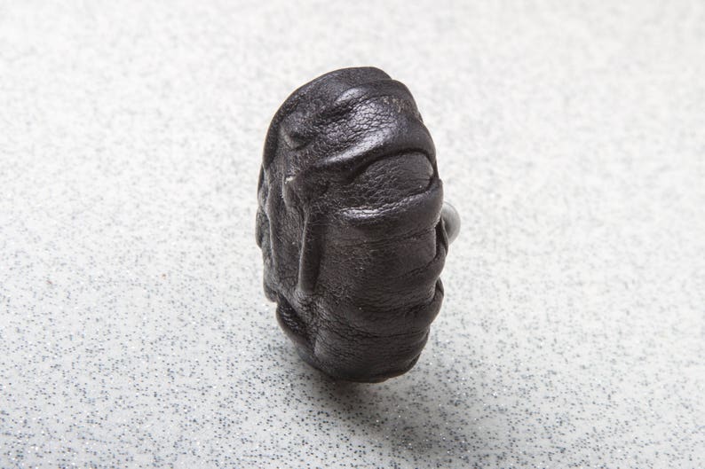 Medium Large 30mm Rare 70s Vintage Paris Black Leather Vintage Button \u2013 SET of 4 \u2013 Handmade Haute Couture Sewing