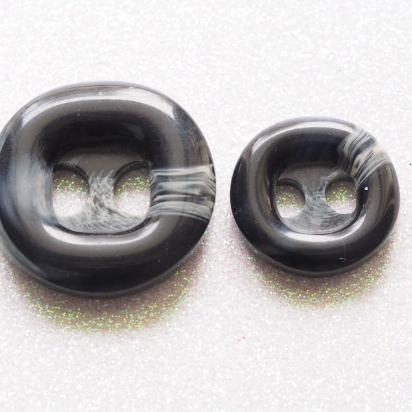 Black Grey Shades Resin Button, Chunky Two Holes Sewing Button, Solid Handmade Button for Mens Cardigans, Unique Vintage Decorative Button