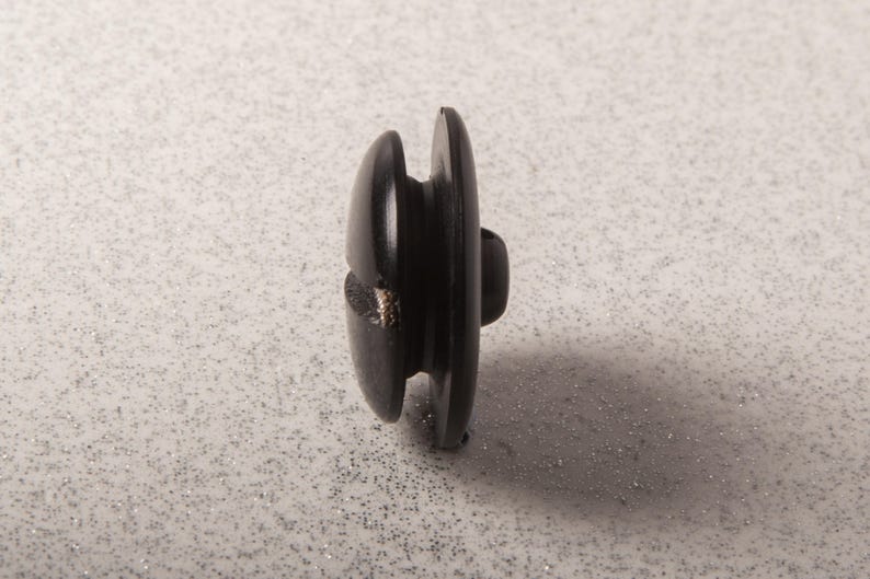 Vintage 70s Black Gold Button