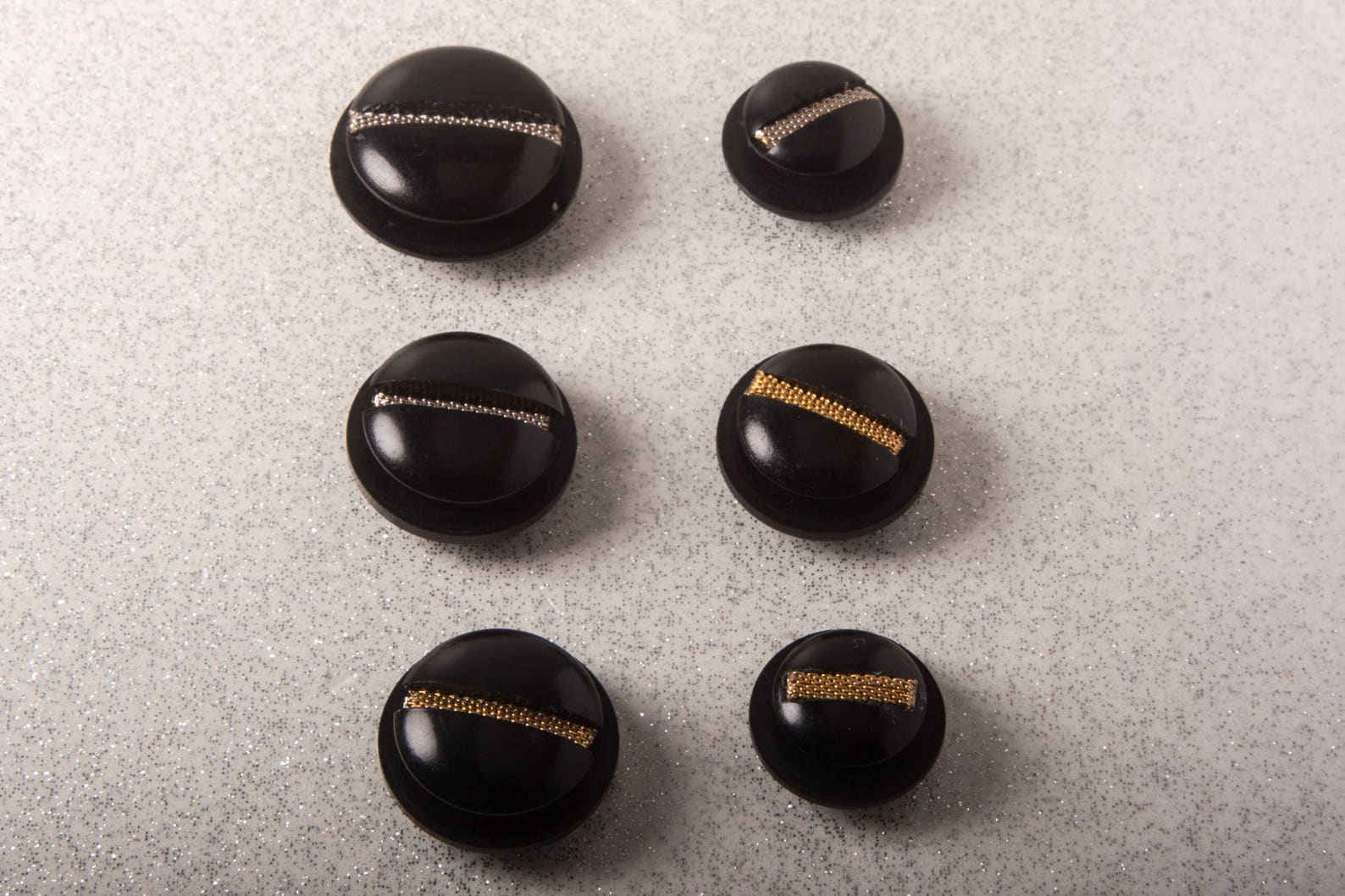 Vintage 70s Black Gold Button main image 1