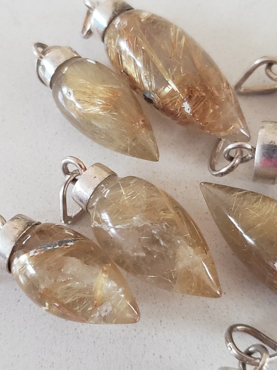 Vintage Gemstone pendants, Set of 8