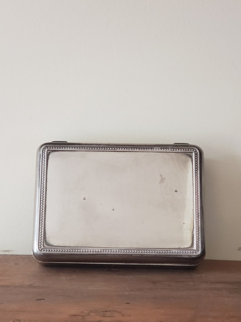 Vintage Silver Tone Jewelry Box