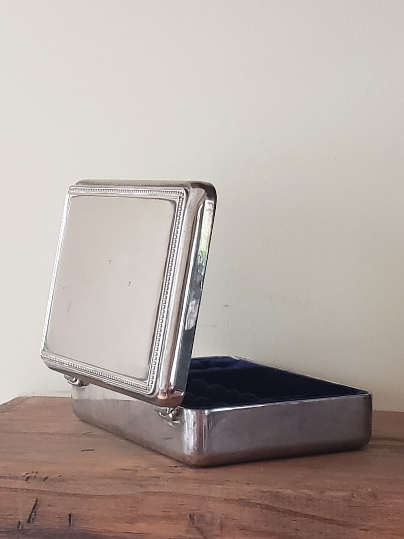 Vintage Silver Tone Jewelry Box