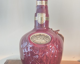 Chivas Royal Salute 21-Year-Old Whisky Decanter, Ceramic Empty Bottle with Pouch and Box