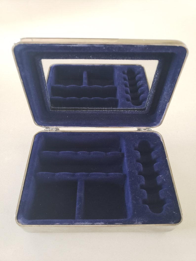 Vintage Silver Tone Jewelry Box