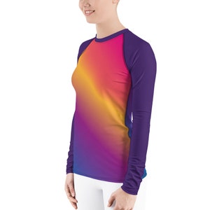 Purple rainbow Women&#39;s Rash Guard shirt