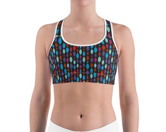 Abstract Black Women's Sports bra / Active sport wear
