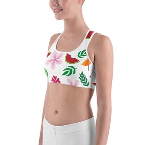Tropical White Women&#39;s Sports bra / Active sport wear