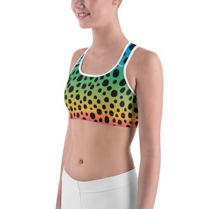 Cheetah Rainbow Print Women&#39;s Sports bra
